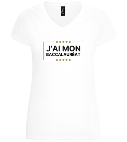 J'ai Mon Bac Design - Basic women's v-neck t-shirt_WHITE_front