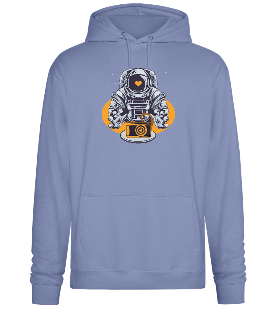 Spaceman Camera Design - Premium Essential Unisex Hoodie_BLUE_front