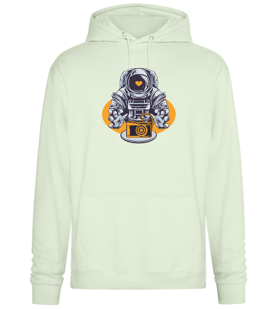 Spaceman Camera Design - Premium Essential Unisex Hoodie_CREAMY GREEN_front