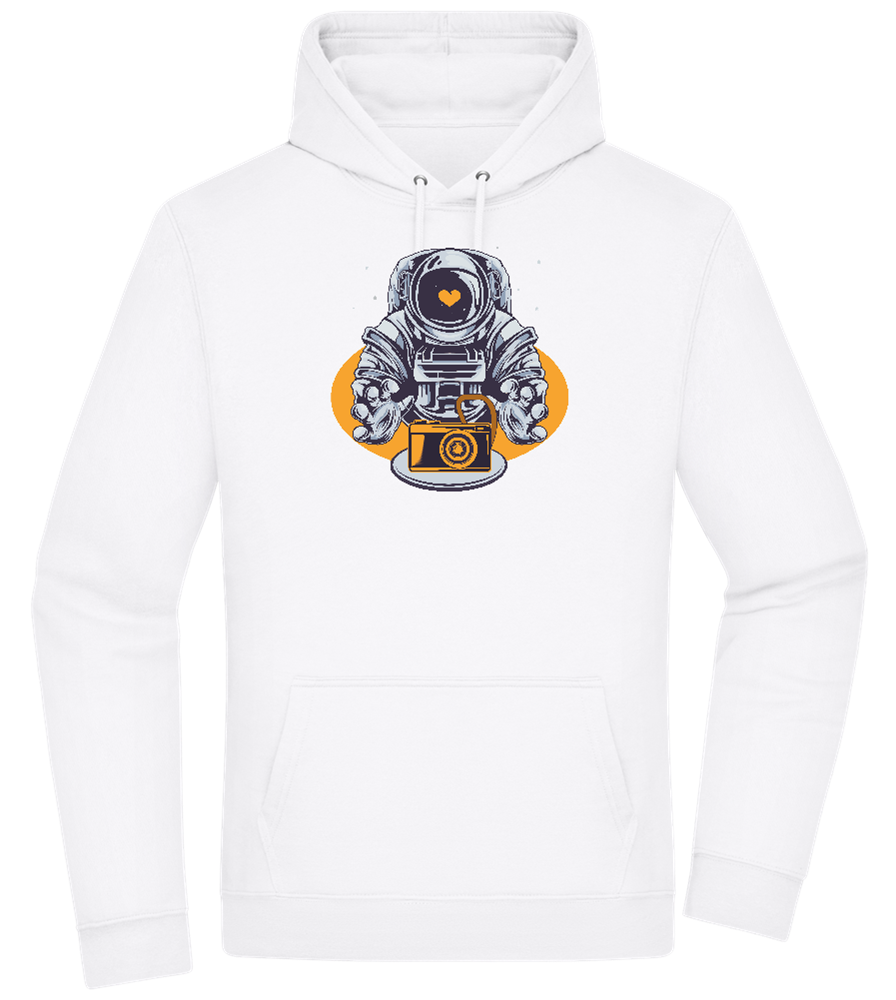 Spaceman Camera Design - Premium Essential Unisex Hoodie_WHITE_front