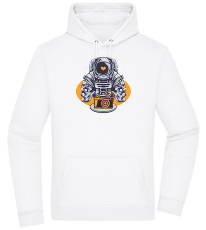 Spaceman Camera Design - Premium Essential Unisex Hoodie_WHITE_front