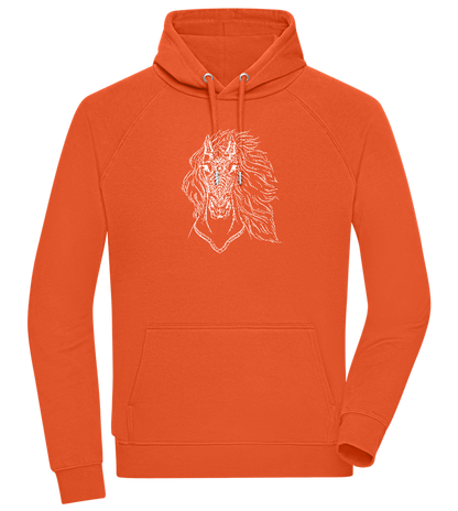 White Abstract Horsehead Design - Comfort unisex hoodie_BURNT ORANGE_front