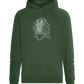 White Abstract Horsehead Design - Comfort unisex hoodie_GREEN BOTTLE_front