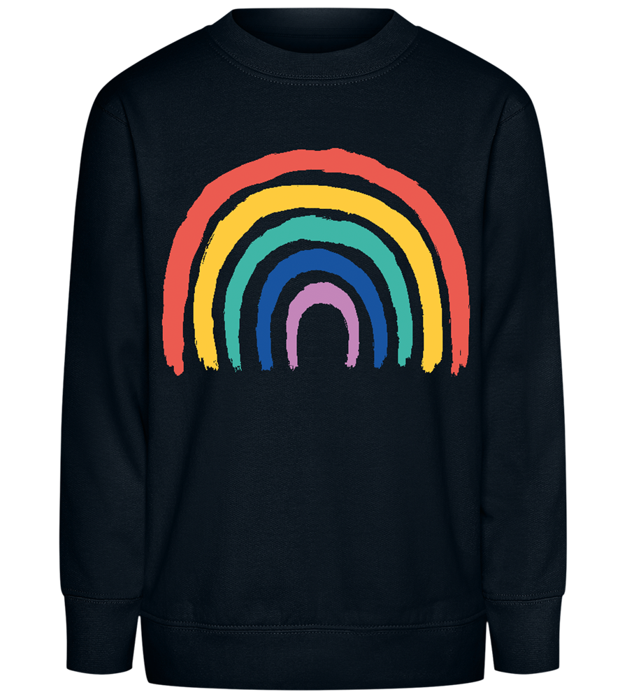 Painted Rainbow Design - Comfort Kids Sweater_BLACK_front