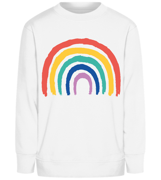 Painted Rainbow Design - Comfort Kids Sweater_WHITE_front