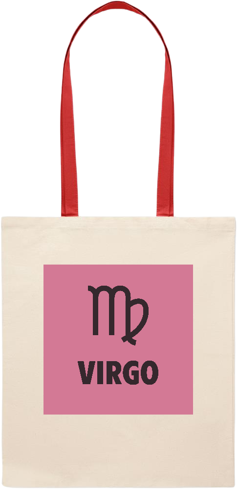 Zodiac Virgo Design - Essential colored handle tote bag_RED_front