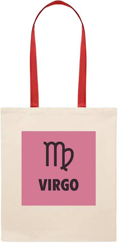 Zodiac Virgo Design - Essential colored handle tote bag_RED_front