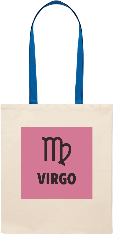 Zodiac Virgo Design - Essential colored handle tote bag_ROYAL BLUE_front