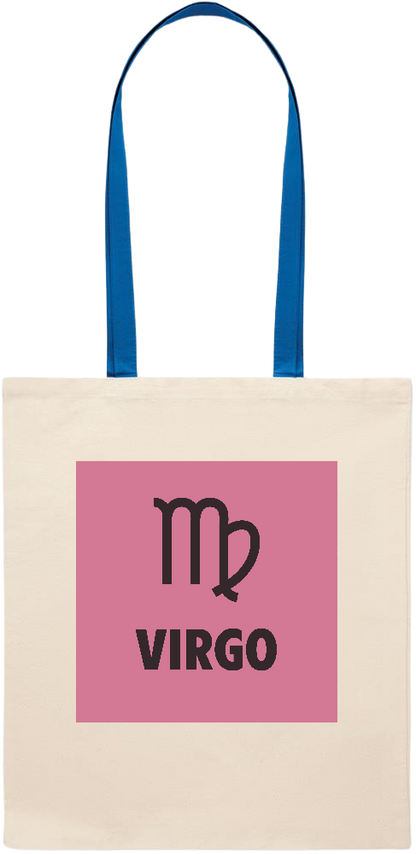 Zodiac Virgo Design - Essential colored handle tote bag_ROYAL BLUE_front