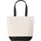 Canvas Beach Bag with Bottom Detail_BLACK_front