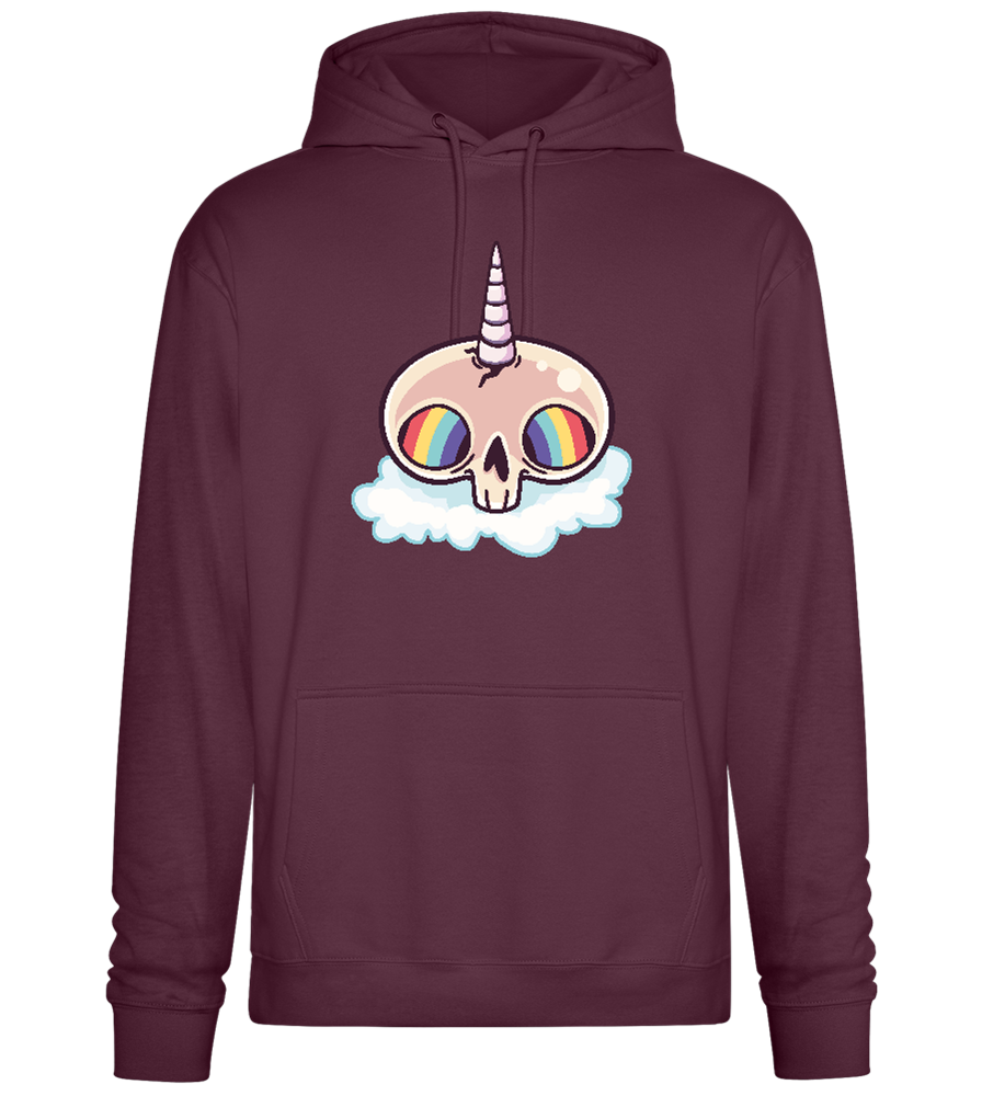 Unicorn Rainbow Design - Premium Essential Unisex Hoodie_BORDEAUX_front