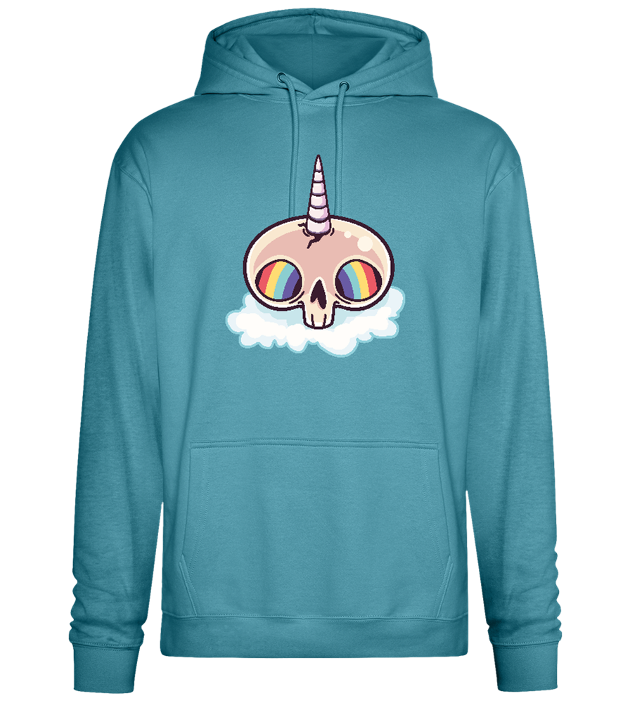 Unicorn Rainbow Design - Premium Essential Unisex Hoodie_POOL BLUE_front