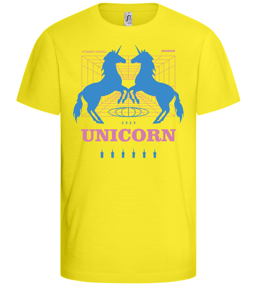 Unicorn Apparel 2023 Design - Basic kids t-shirt_LEMON_front