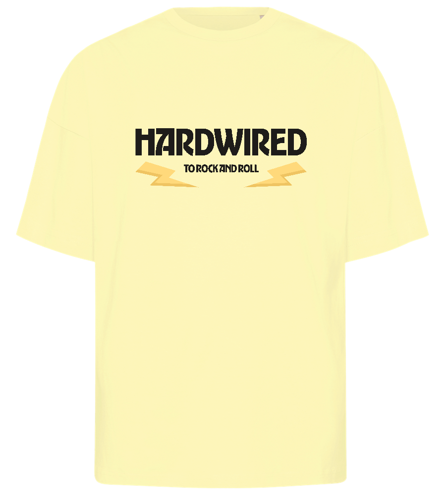 Hardwired Rock n Roll Design - Premium men's oversized t-shirt_LIGHT YELLOW_front