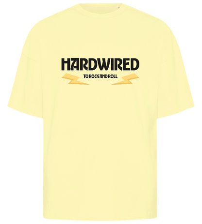 Hardwired Rock n Roll Design - Premium men's oversized t-shirt_LIGHT YELLOW_front