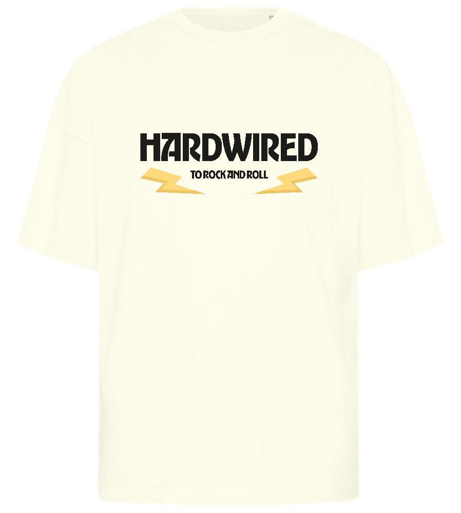 Hardwired Rock n Roll Design - Premium men's oversized t-shirt_OFF-WHITE_front