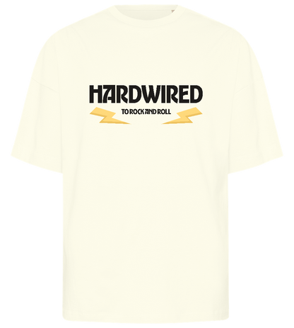 Hardwired Rock n Roll Design - Premium men's oversized t-shirt_OFF-WHITE_front