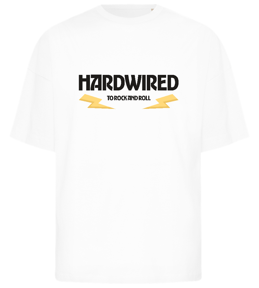 Hardwired Rock n Roll Design - Premium men's oversized t-shirt_WHITE_front