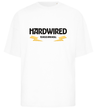 Hardwired Rock n Roll Design - Premium men's oversized t-shirt_WHITE_front