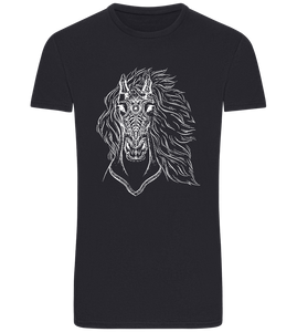 White Abstract Horsehead Design - Basic Unisex T-Shirt