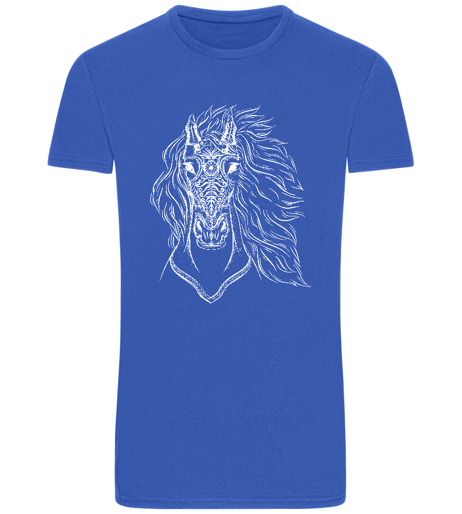 White Abstract Horsehead Design - Basic Unisex T-Shirt_ROYAL_front