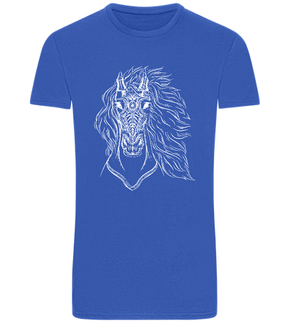 White Abstract Horsehead Design - Basic Unisex T-Shirt_ROYAL_front