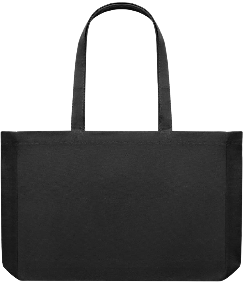 Premium large recycled shopping tote bag_BLACK_front