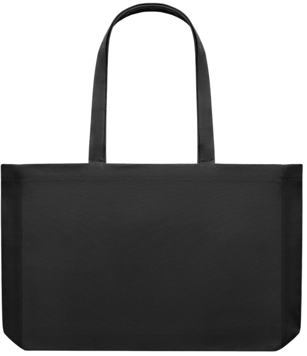 Premium large recycled shopping tote bag_BLACK_front