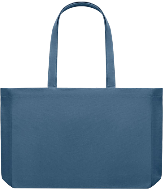 Premium large recycled shopping tote bag_BLUE_front