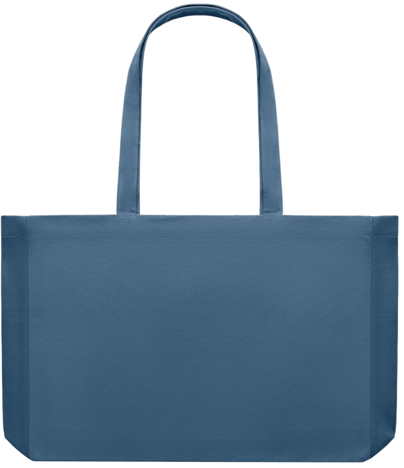 Premium large recycled shopping tote bag_BLUE_front