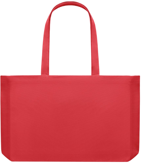 Premium large recycled shopping tote bag_RED_front