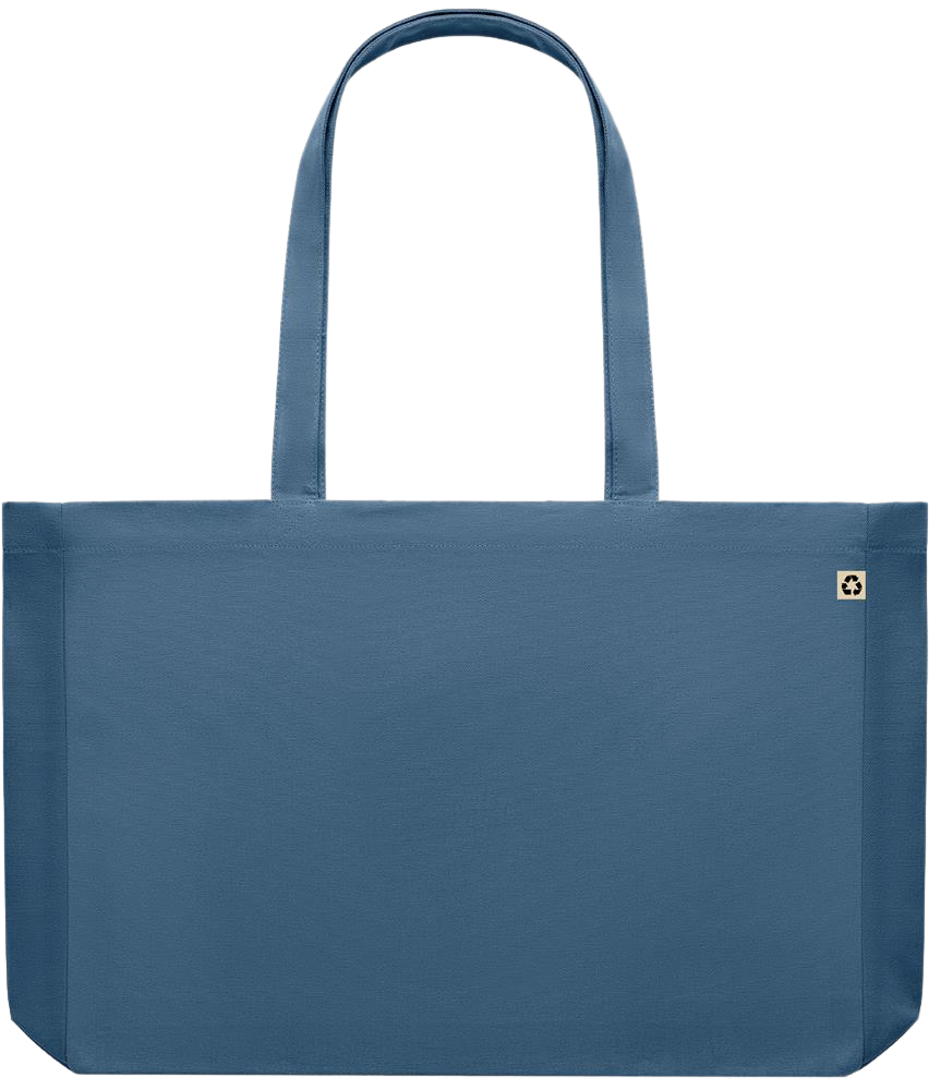 Premium large recycled shopping tote bag_BLUE_back