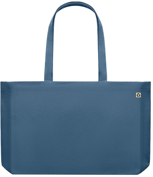 Premium large recycled shopping tote bag_BLUE_back