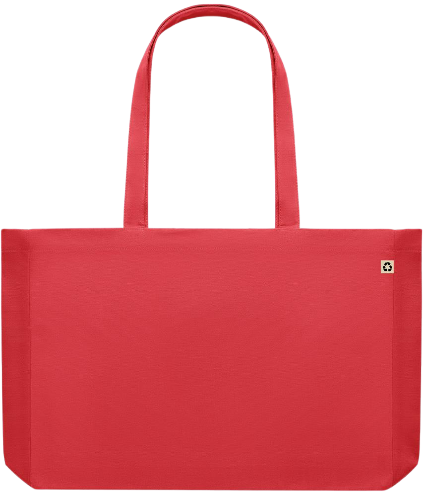 Premium large recycled shopping tote bag_RED_back