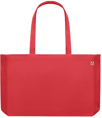 Premium large recycled shopping tote bag_RED_back