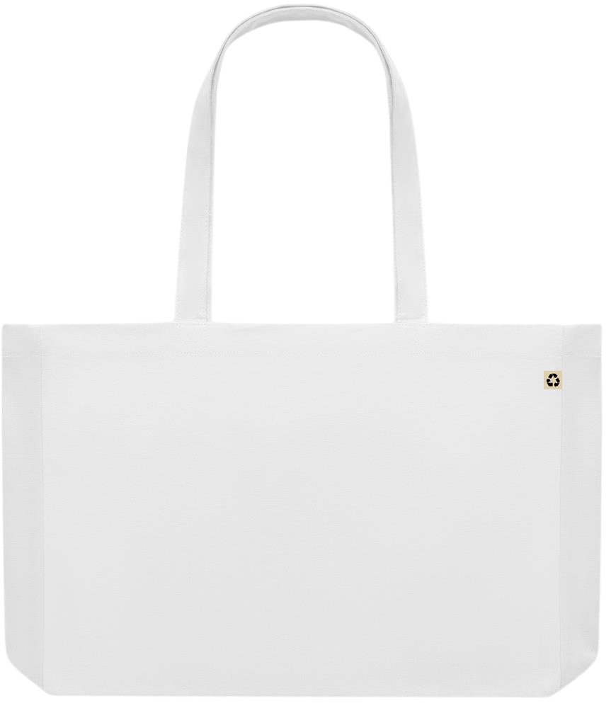 Premium large recycled shopping tote bag_WHITE_back