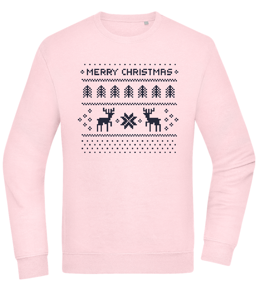 8-Bit Christmas Design - Comfort Essential Unisex Sweater_LIGHT PEACH ROSE_front