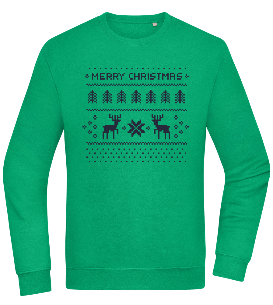 8-Bit Christmas Design - Comfort Essential Unisex Sweater_MEADOW GREEN_front