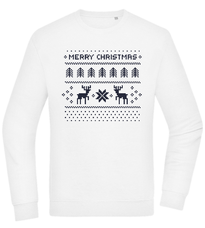 8-Bit Christmas Design - Comfort Essential Unisex Sweater_WHITE_front