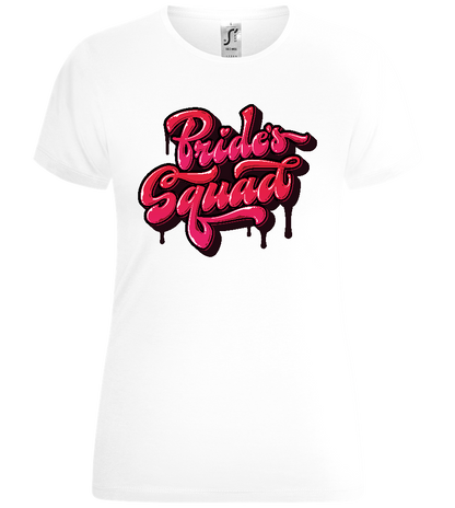 Bride's Squad Graffiti Design - Comfort women's t-shirt_WHITE_front