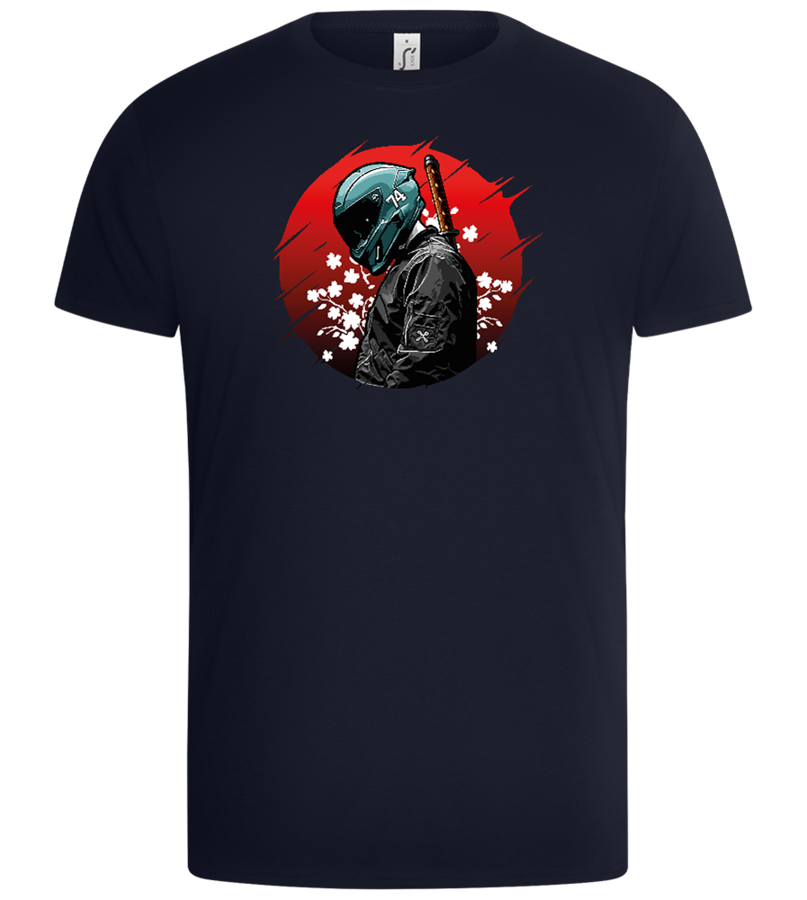 Red Samurai Design - Basic Unisex T-Shirt_FRENCH NAVY_front