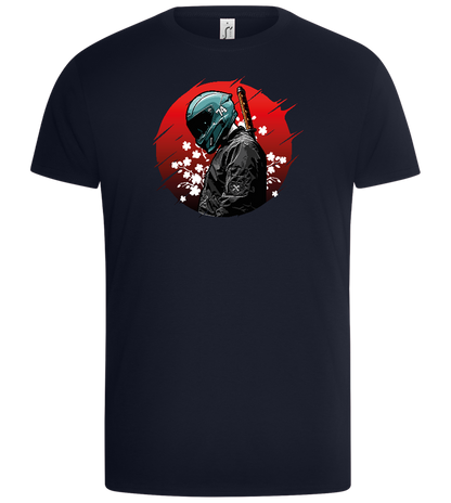 Red Samurai Design - Basic Unisex T-Shirt_FRENCH NAVY_front