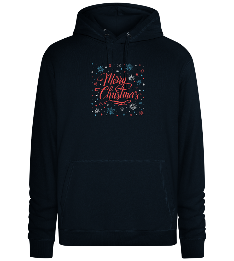 Merry Christmas Snowflakes Design - Premium unisex hoodie_BLACK_front