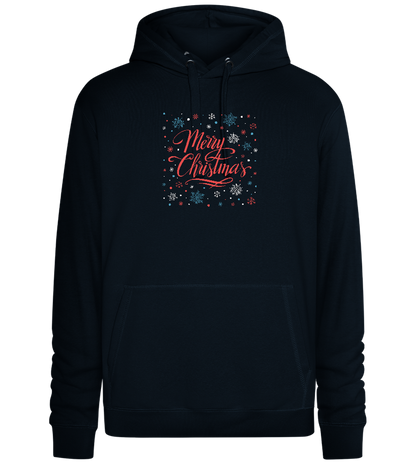 Merry Christmas Snowflakes Design - Premium unisex hoodie_BLACK_front