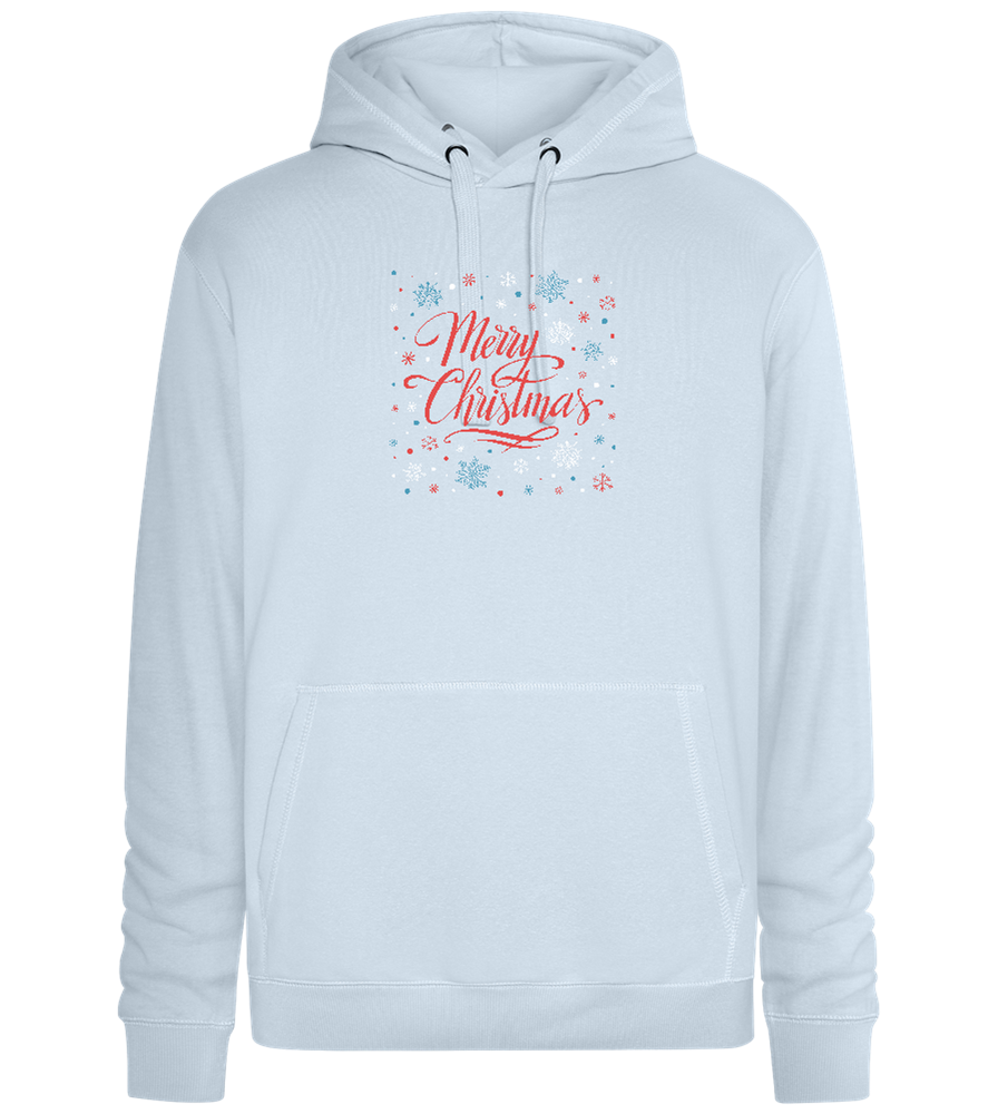 Merry Christmas Snowflakes Design - Premium unisex hoodie_CREAMY BLUE_front