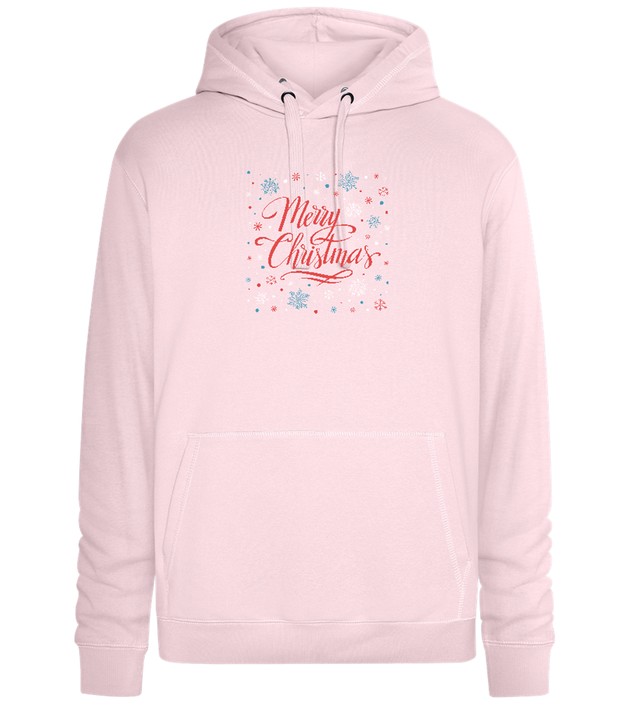 Merry Christmas Snowflakes Design - Premium unisex hoodie_LIGHT PEACH ROSE_front