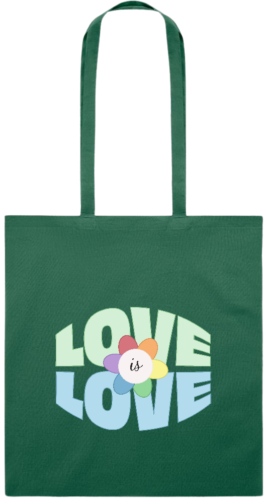 Love is Love Flower Design - Premium colored cotton tote bag_DARK GREEN_front