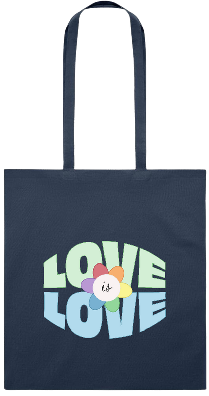 Love is Love Flower Design - Premium colored cotton tote bag_FRENCH NAVY_front