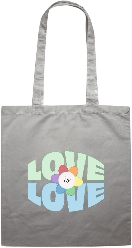 Love is Love Flower Design - Premium colored cotton tote bag_GREY_front