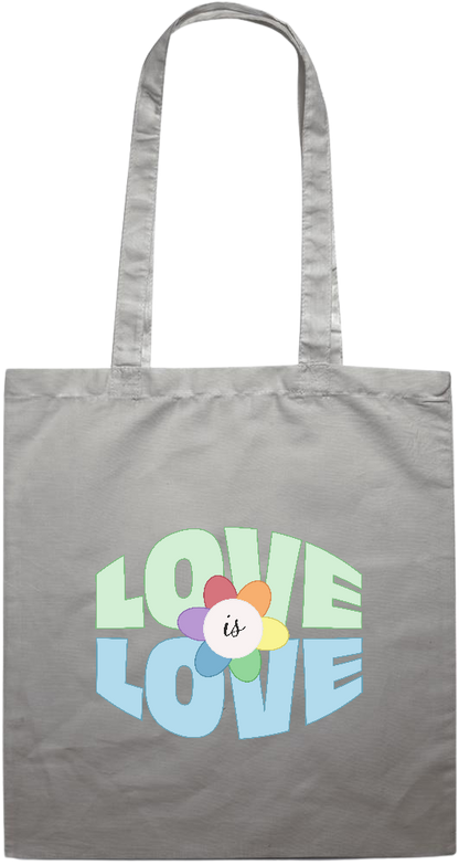 Love is Love Flower Design - Premium colored cotton tote bag_GREY_front